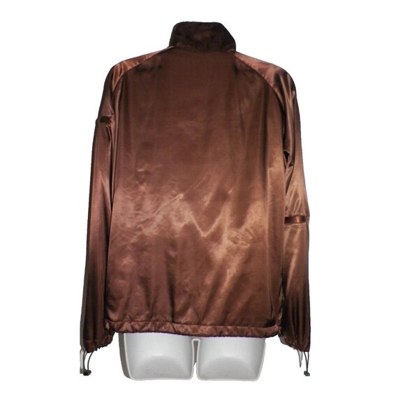 Women's M Calvin Klein Golf Brown Satin Windbreaker Jacket - Picture 9 of 9
